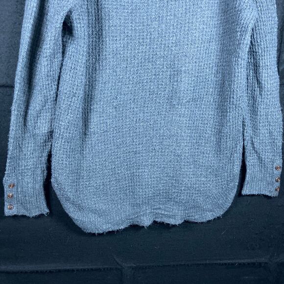 Maurices Womens Sweater Dark Gray Lightweight Waffle Knit Pullover Stretch L - Picture 3 of 12